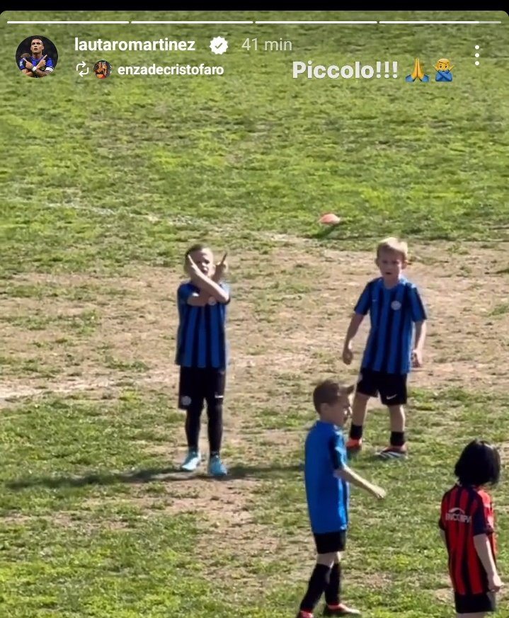 el hijo de Dambrosio festeja como lautaro y juega de 9🙅🏻‍♂️