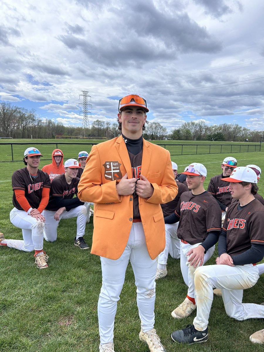 Brett Gable earns the jacket as Master of the Game. He started and threw 5 shutout innings allowing 4 hits with 7 K. He also went 1-4 at the plate with a SF and 2 RBI. @Cherokee_HS #HDEU