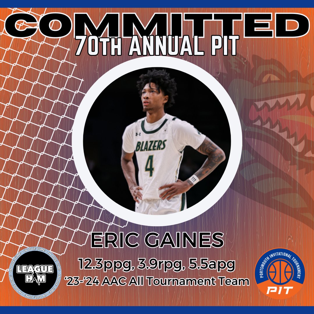 Another explosive guard will be competing in #PIT24! This time from @UAB_MBB! Welcome Eric Gaines (@EricDaGoat)