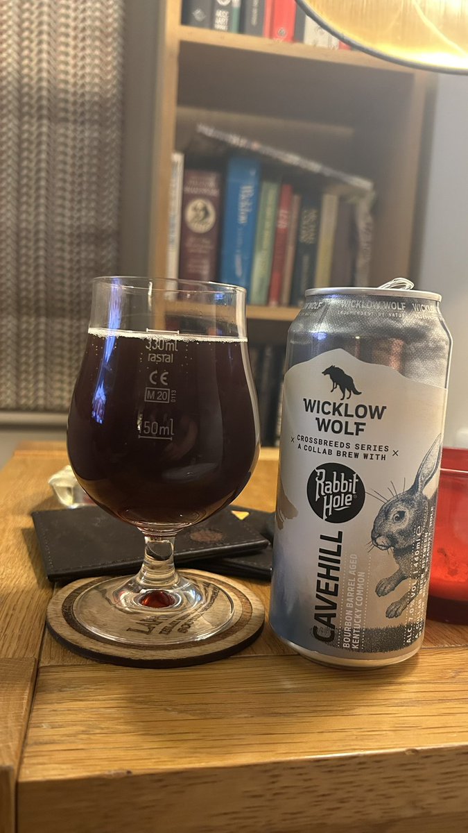 Lovely @RabbitHoleKY finished beer from the ever fantastic @WWolfBrewery Sweet caramel, with a nice touch of bourbon spice.