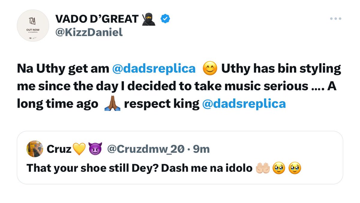 You’ll should respect me from today.. e no easy to be recognized. Big W for me this year 🥹🥹🙏 Thank you Vadooo @KizzDaniel