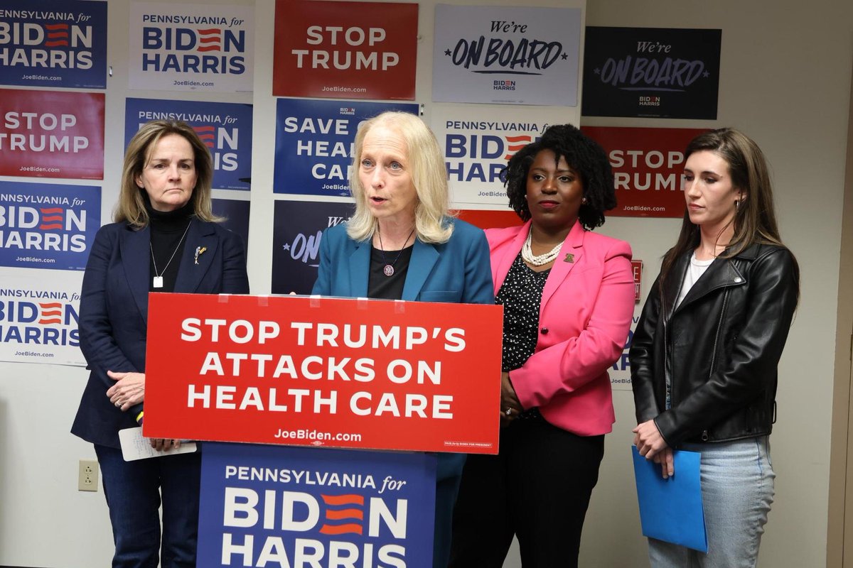 As Trump visits PA today, leaders like @MaryGayScanlon, @MadeleineDean, @Joanna4PA & @Ashley_Ehasz have a clear message: Donald Trump poses an existential threat to abortion rights in Pennsylvania. We must re-elect @JoeBiden and @KamalaHarris to protect access to abortion.