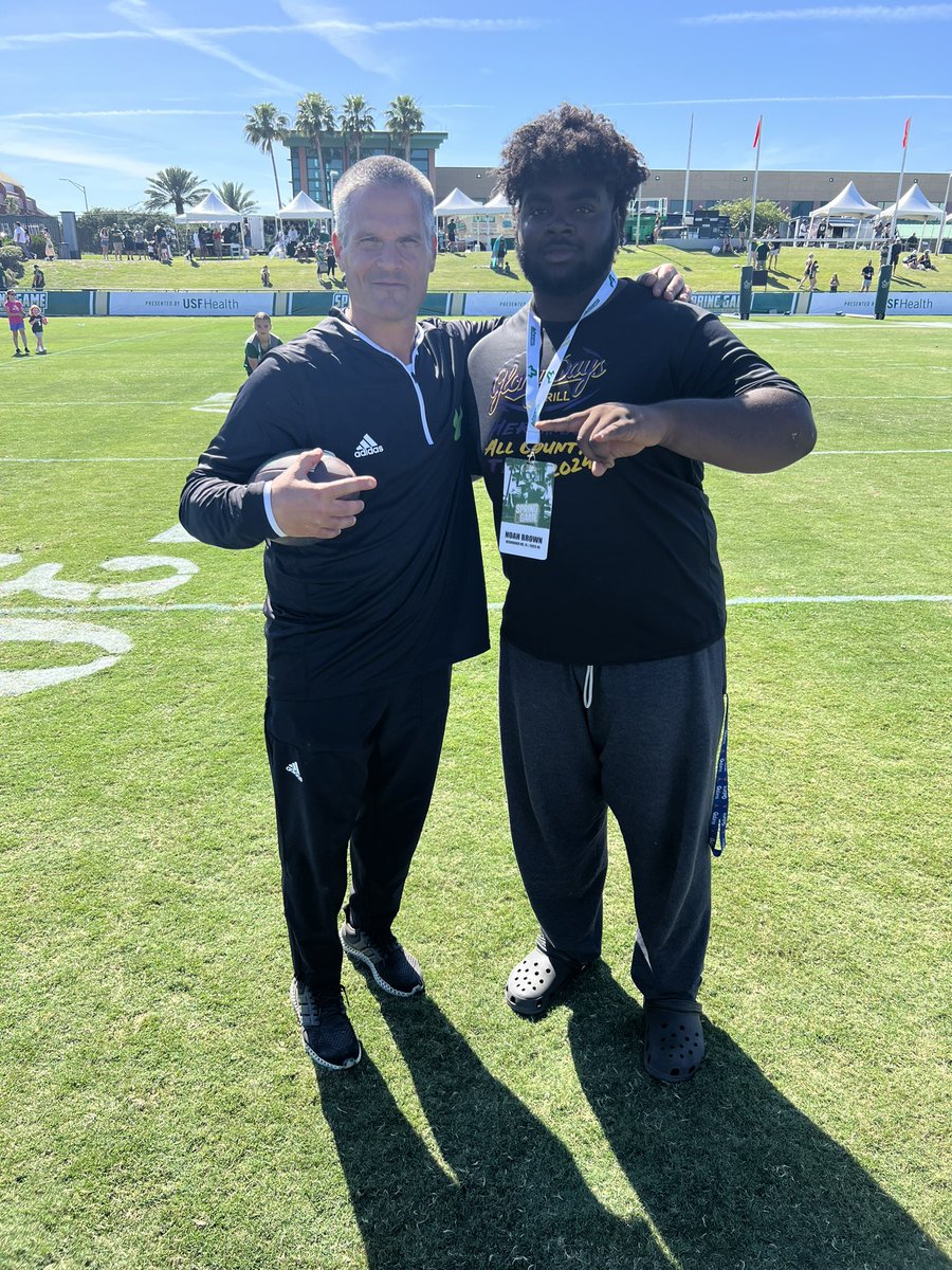 Had a great time at @USFFootball loved What I seen today @ToddOrlandoUSF @CoachScargle @CoachBSpaulding