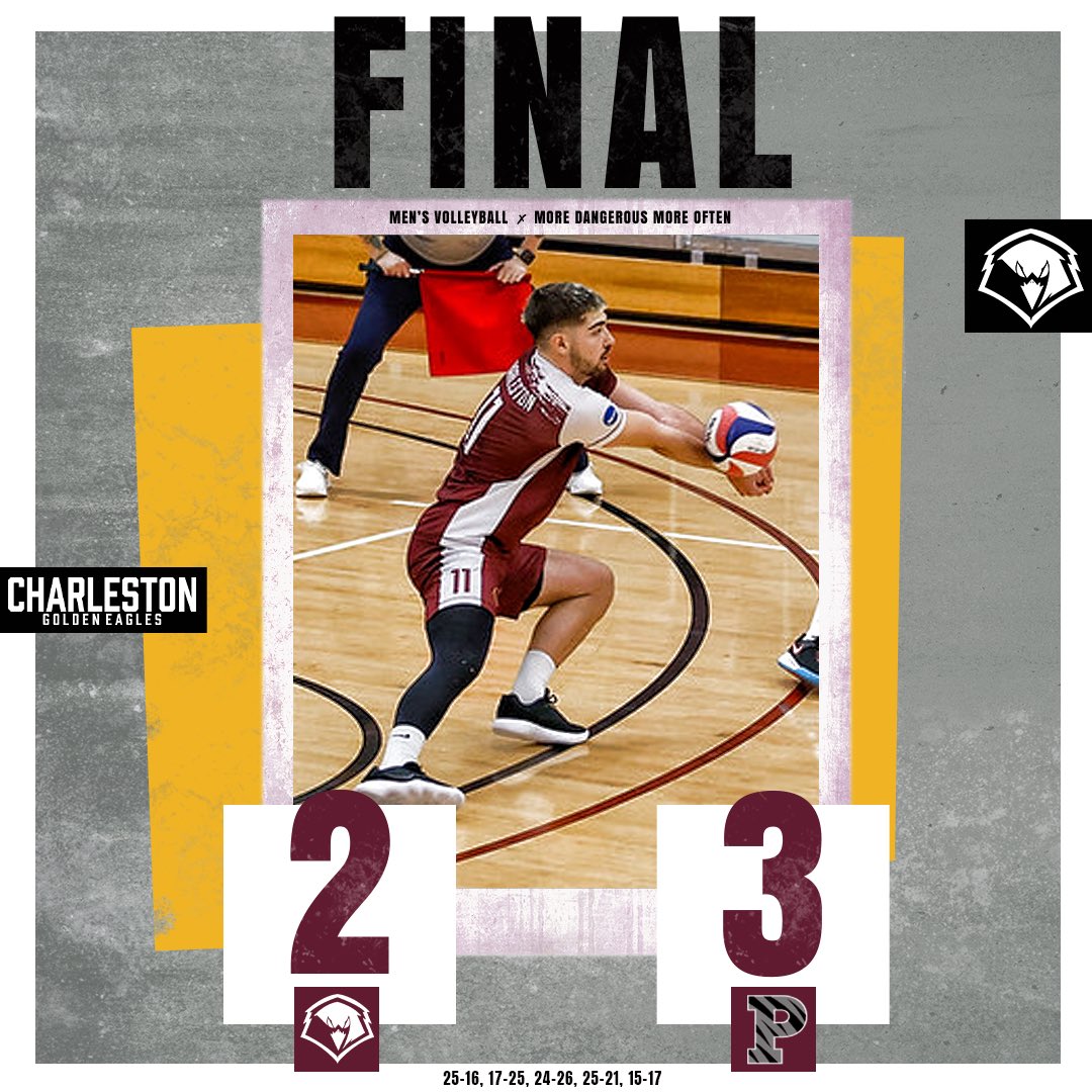 🏐Golden Eagles fall in a close five set battle with the Princeton Tigers. Next up: EIVA tournament 💪 #WingsUp