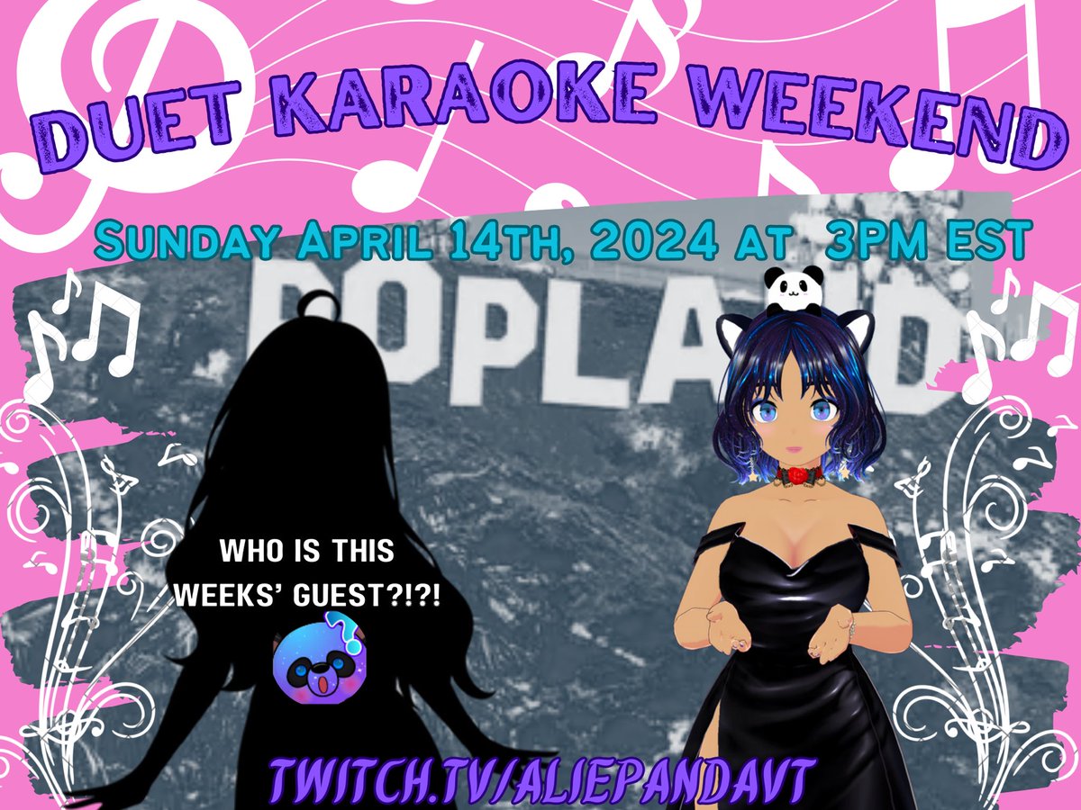 Check out this cutie and her secret guest this weekend! @aliepandavt 

Wonder who the guest will be… 🤔
#karaoke #popmusic #Vtuber