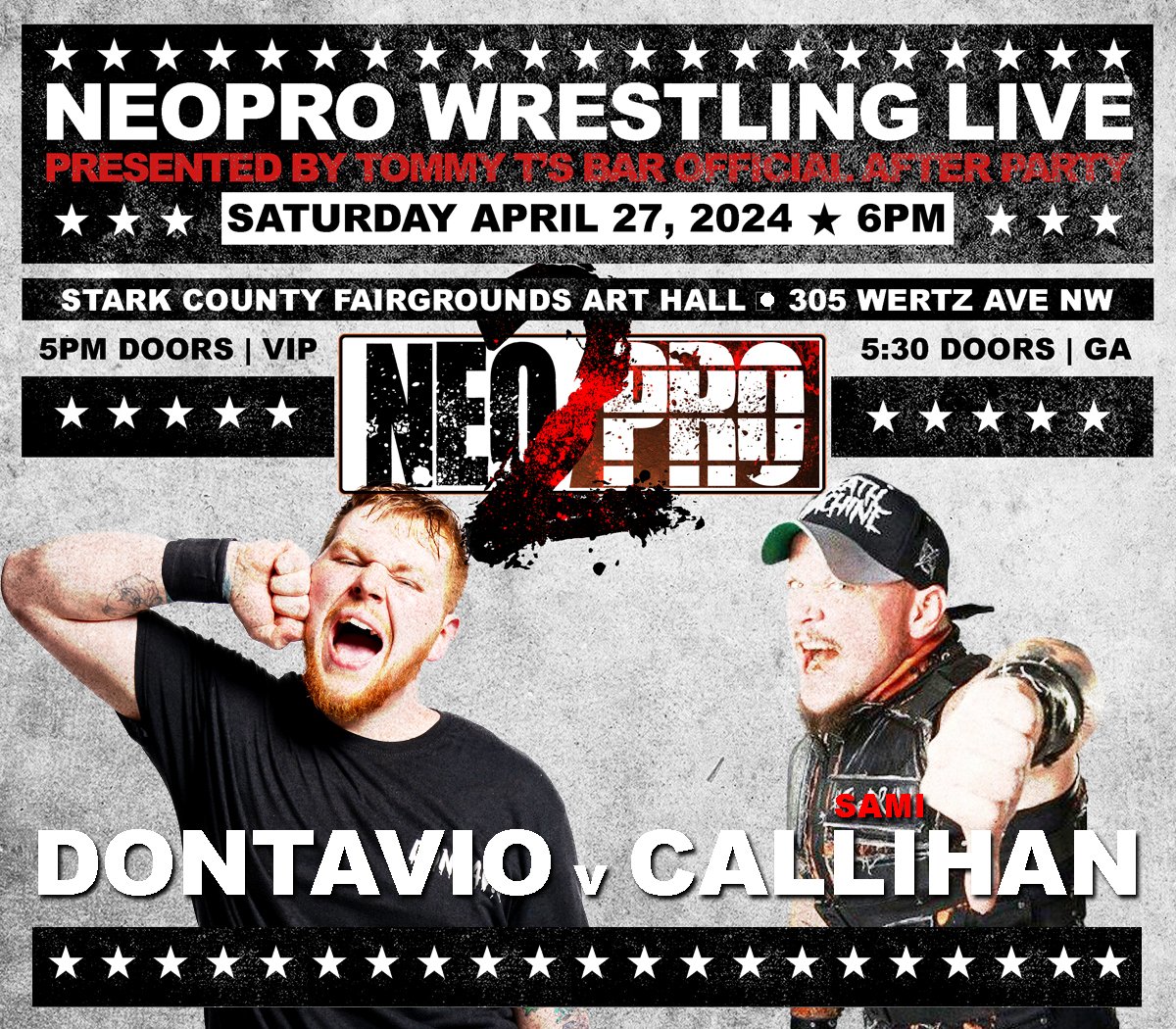 ‼️MATCH ANNOUNCEMENT‼️ General admission tickets are still available at NEOPROTIX.com and at Marco's Pizza located at 1134 30th St NW in Canton!