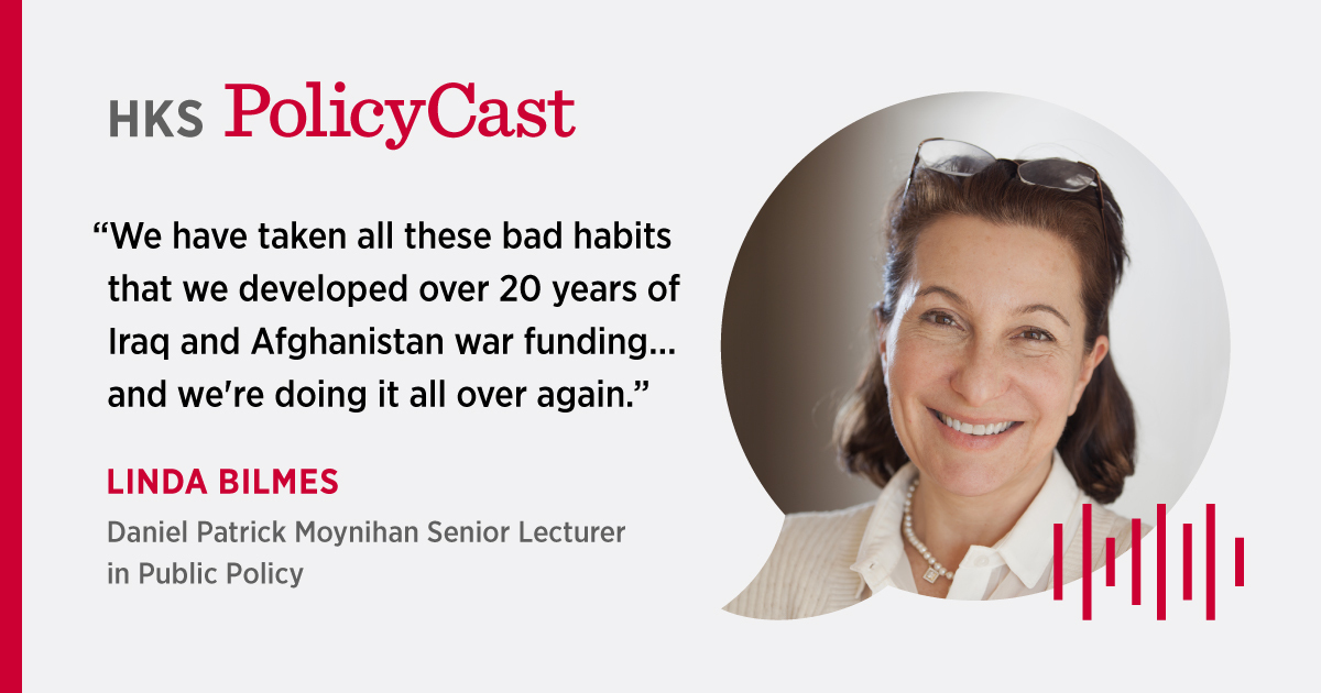 On the latest episode of #HKSPolicyCast, HKS's @LJBilmes discusses the unprecedented way the wars in Iraq and Afghanistan were funded. Listen now ➡️ ken.sc/49rwLgs