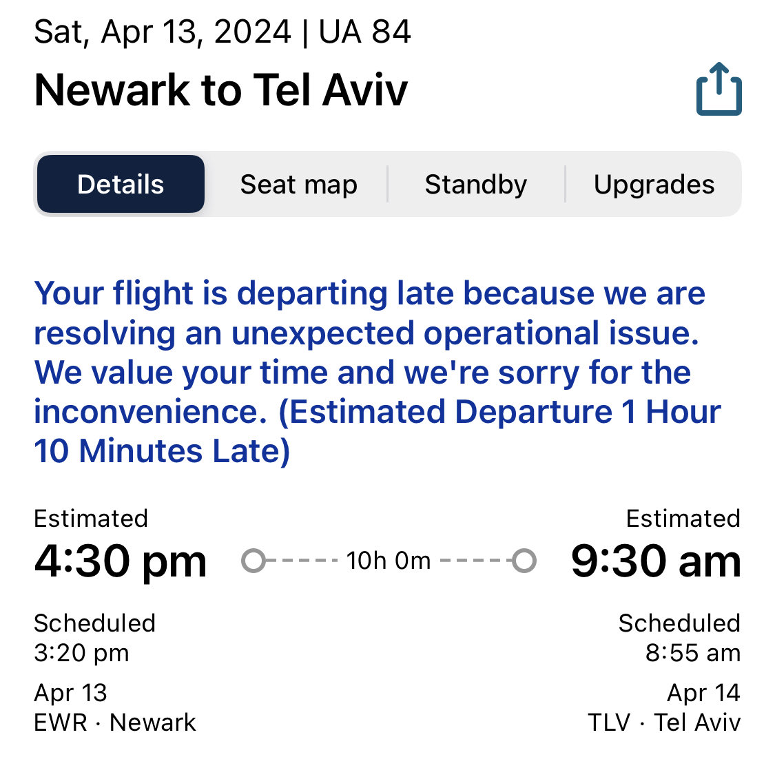 This is about to be canceled. United just resumed Israel service in early March.