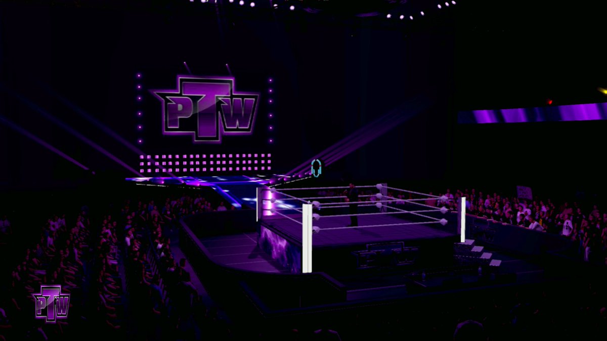 My first custom arena. Uploaded🙃. #WWE2K24 #poundtownwrestling @ThisisPTW