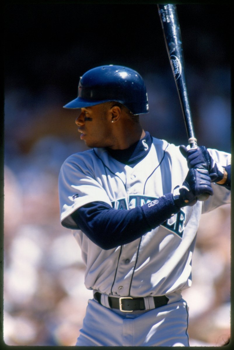 Seattle Mariner Ken Griffey Jr launches his 300th career home run on this day in 1998, becoming the second youngest player to reach that milestone (behind Jimmy Foxx). It was his second dinger of the evening in a 6-5 loss to Cleveland. #SluggerMuseum #OTD #OnThisDay