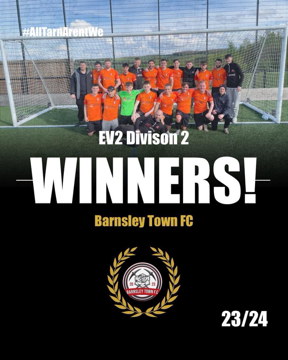 1st season in our league = DIV 2 CHAMPIONS 🏆⚽️👏🏻👏🏻👏🏻👏🏻👏🏻👏🏻

Congrats to <a href="/BarnsleyTownFC/">Barnsley Town FC</a> great campaign so far with a massive semi final coming up soon too 🧡🖤⚽️🏆👍🏻