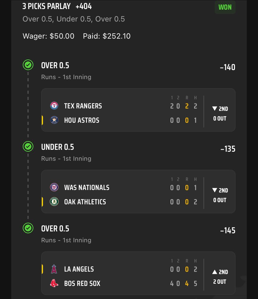 SJP954's tweet photo. NRFI: 🇺🇸Nationals ~ 🐘Athletics✅🤑
YRFI: 🤠Rangers ~ 🗑️Astros✅🤑
YRFI: 😇Angels ~ 🫘Red Sox✅🤑
SWEPT ‘EM 🧹 that’s what we DO🎯 14-2 in the L16 NRFI/YRFI picks🤯 #FirstInningGod🙏🏾
#HOLLA🗣AT ME➡️https://t.co/cCAvKKaW3N 💰➡️📱to get 50% OFF my #MLB⚾️ MONTHLY package📦 https://t.co/RSqCO6Ofsh