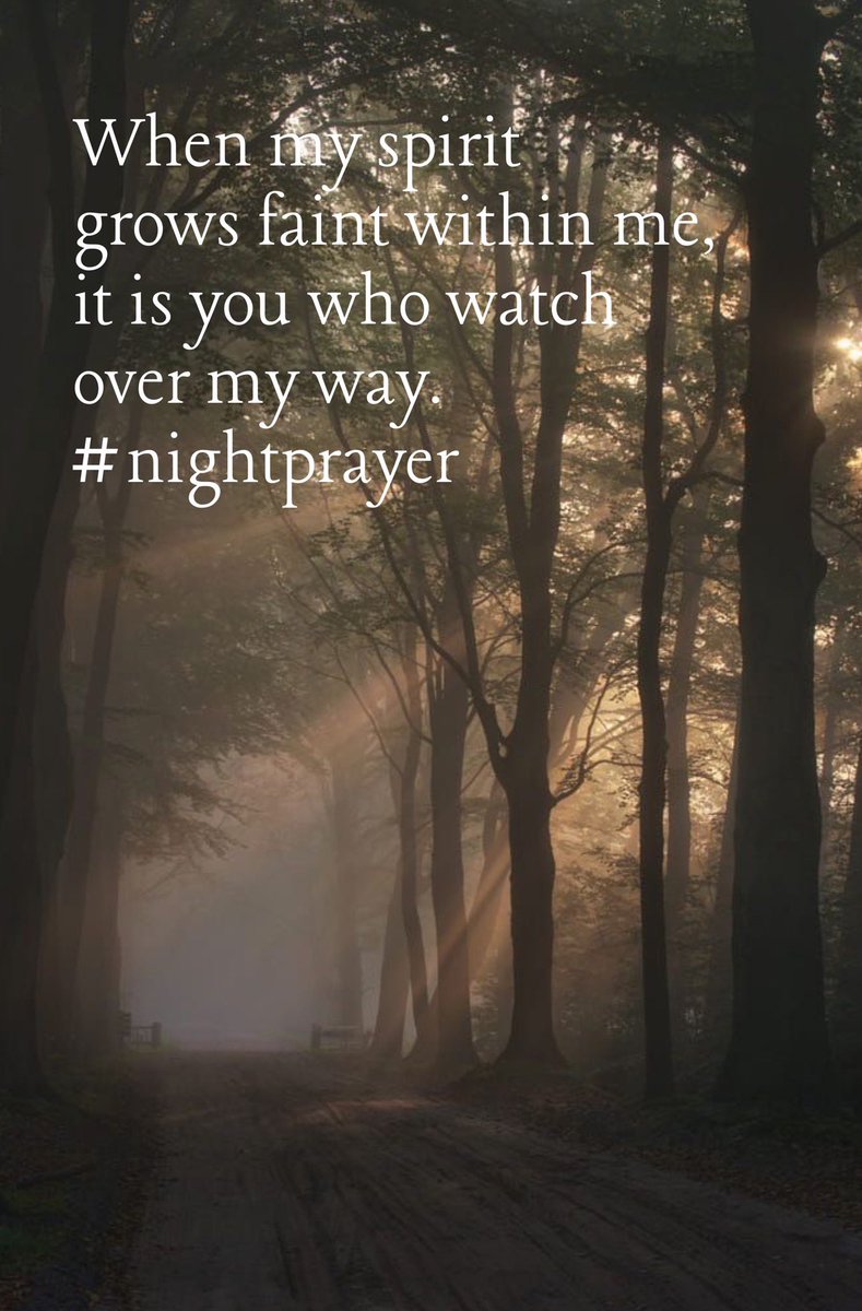 When my spirit grows faint within me,
it is you who watch over my way. #nightprayer