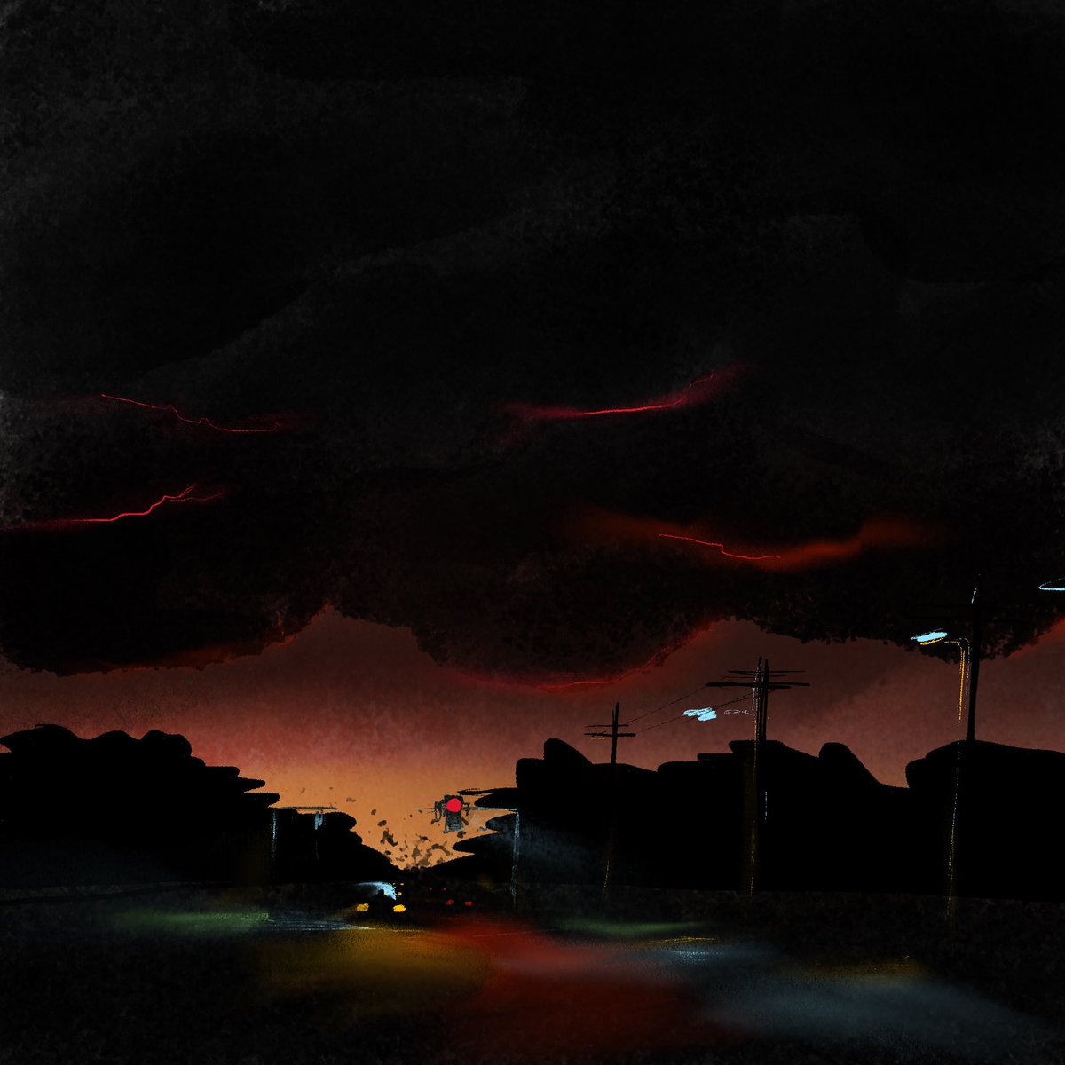 Meg_or_Die's tweet photo. Sunset on a stormy night https://t.co/1pPpCemNMA