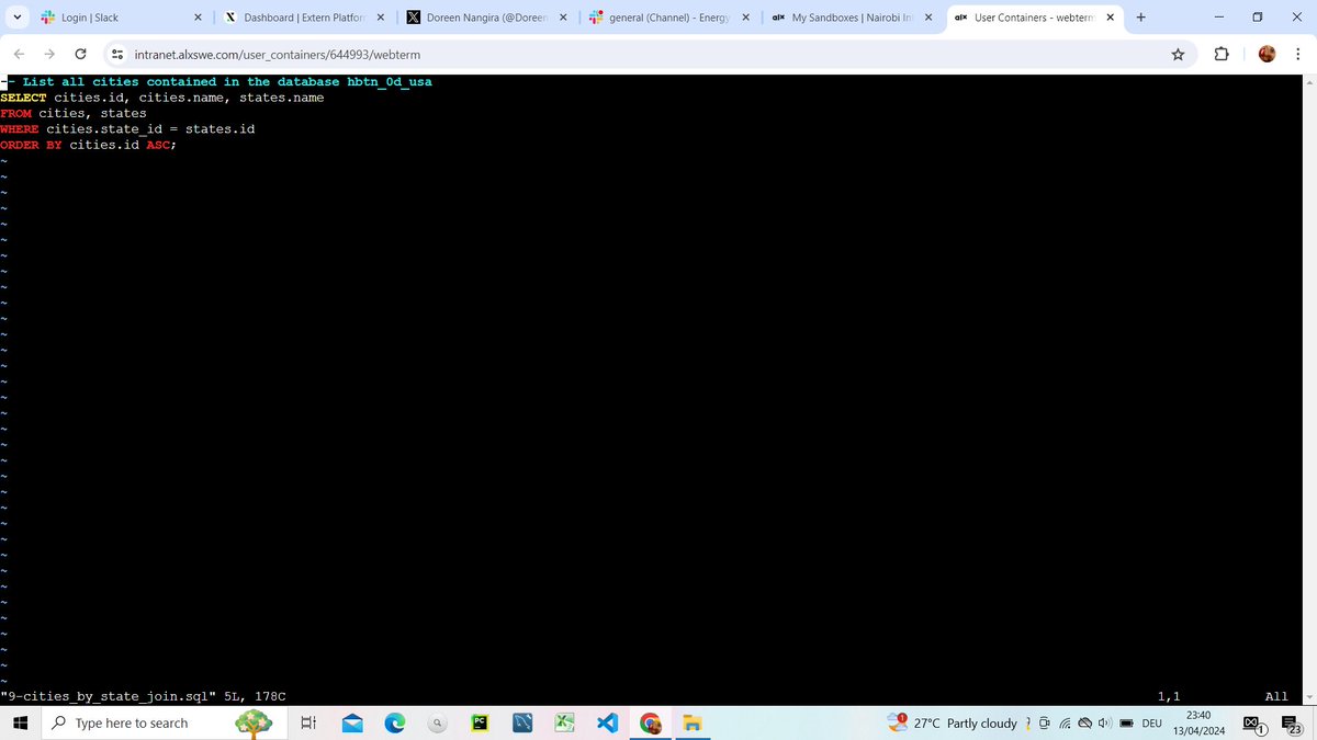 DoreenNangira's tweet image. Day 28 of #100DaysOfALXSE
Finally understood the difference between DDL and DML. 
DDL affects the structure while DML affects the data. Short and clear. Cheers to more SQL. 
#database  @facesofalxse #SQLdeveloper