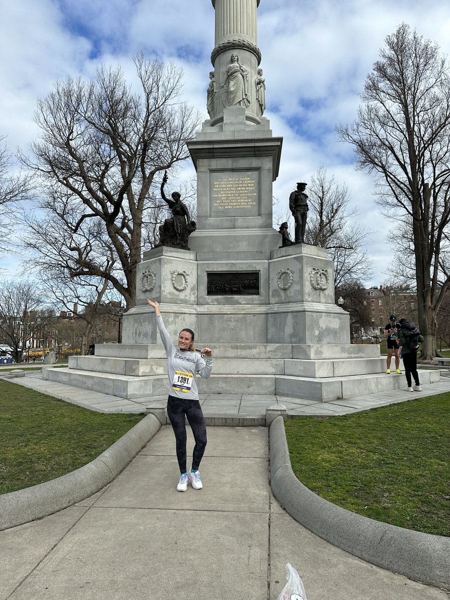 LauraKonig17's tweet photo. Excited to start off the #BostonDistanceMedley with a 5K across the finish line of the #BostonMarathon on a beautiful April morning! Next up is a 10K in June, a full marathon in Oct, and a half-marathon in Nov - wish me luck! https://t.co/3j4k7hFVva