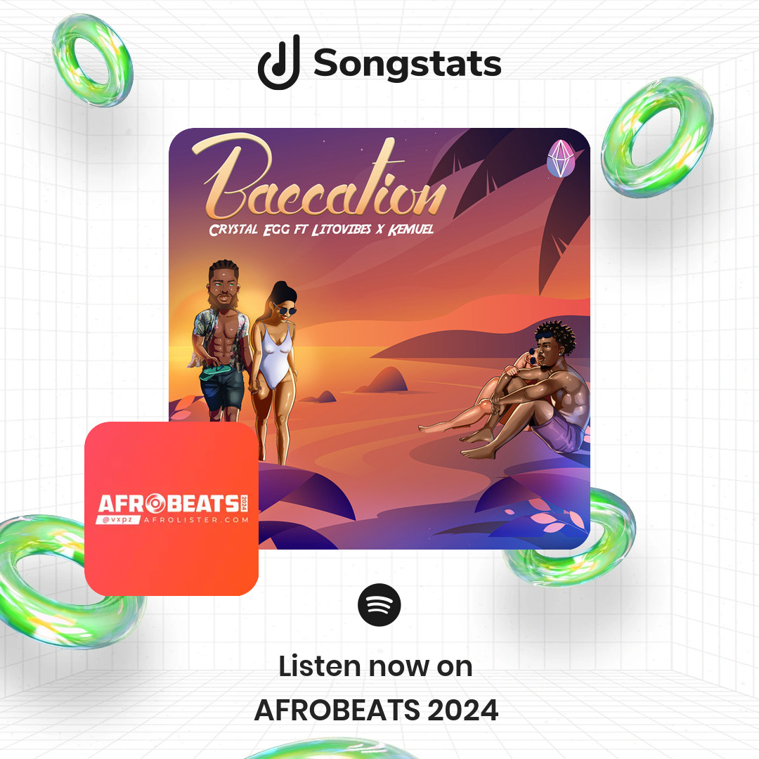 @lito_vibes Woohoo!! Your track 'Baecation' got added to 'AFROBEATS 2024🌴 🔥 ' with over 543K Followers on Spotify!