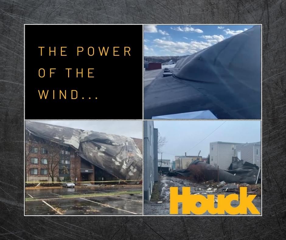 With these strong winds, your roofing system might be at risk of a blow-off. Contact Houck for proper repairs and emergency services. #RoofingSafety #RoofEmergency #BuildingEmergency #StaySecure #WindyDays #RoofBlowOff #WindDamage #WindEmergency #HighWinds #StrongWinds