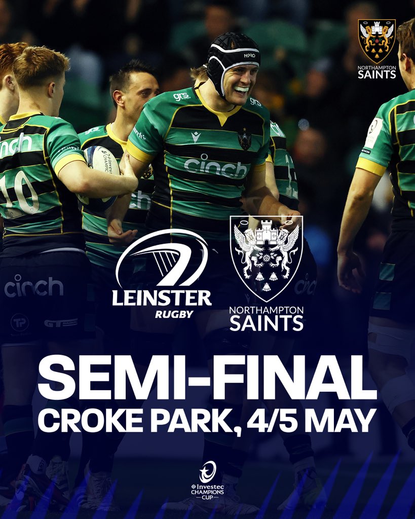 Dublin-bound 🍀 We will face Leinster in the semi-finals of the #InvestecChampionsCup 💫