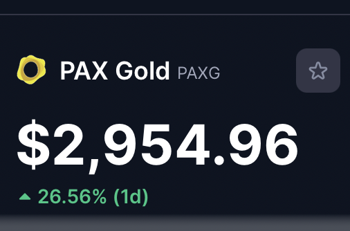 🤯🚀 Gold backed crypto $PAXG now trading $600 higher than gold's Friday closing price!