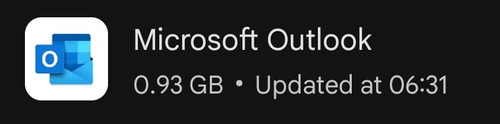 it's so silly that outlook is almost 1GB in size, which is absurd even if it downloaded all my emails