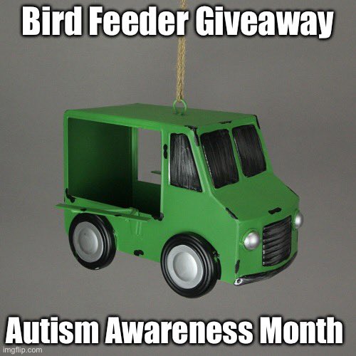 It’s #Giveaway Time!

Check out this super cool Bird Feeder I just bought <a href="/backyarddotcom/">Backyard.com</a>.

Now, I’m giving it away to spread #AutismAwareness across the #backyard’s of America.

@MarcusLemonis…#GreenIsGreat!

To enter:
Follow, Repost, Tag Friends.

Winner picked April 30