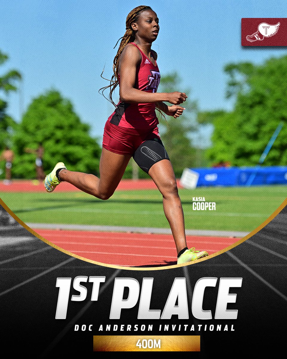 𝗔𝗡𝗢𝗧𝗛𝗘𝗥 𝗩𝗜𝗖𝗧𝗢𝗥𝗬. Kasia Cooper takes first place in the women's 400m with a time of 57.00! #OneTROY⚔️