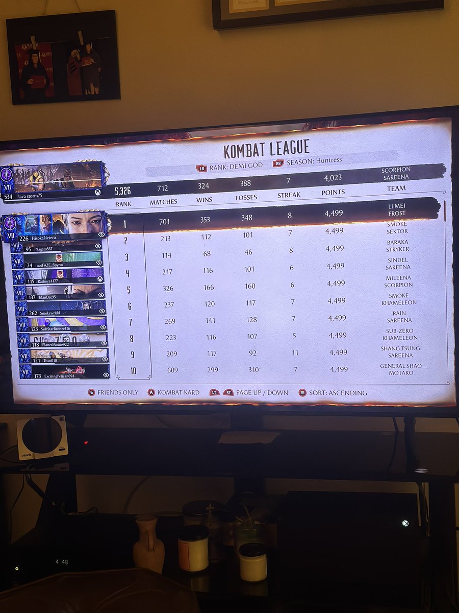 kmatar42's tweet photo. Done with ranked for this season. Kombat league is still cheap and sweaty but somehow still fun.#Mk1 #noobed #ranked #keepfuningaming #netherealmstudios https://t.co/kUifpuCwn2