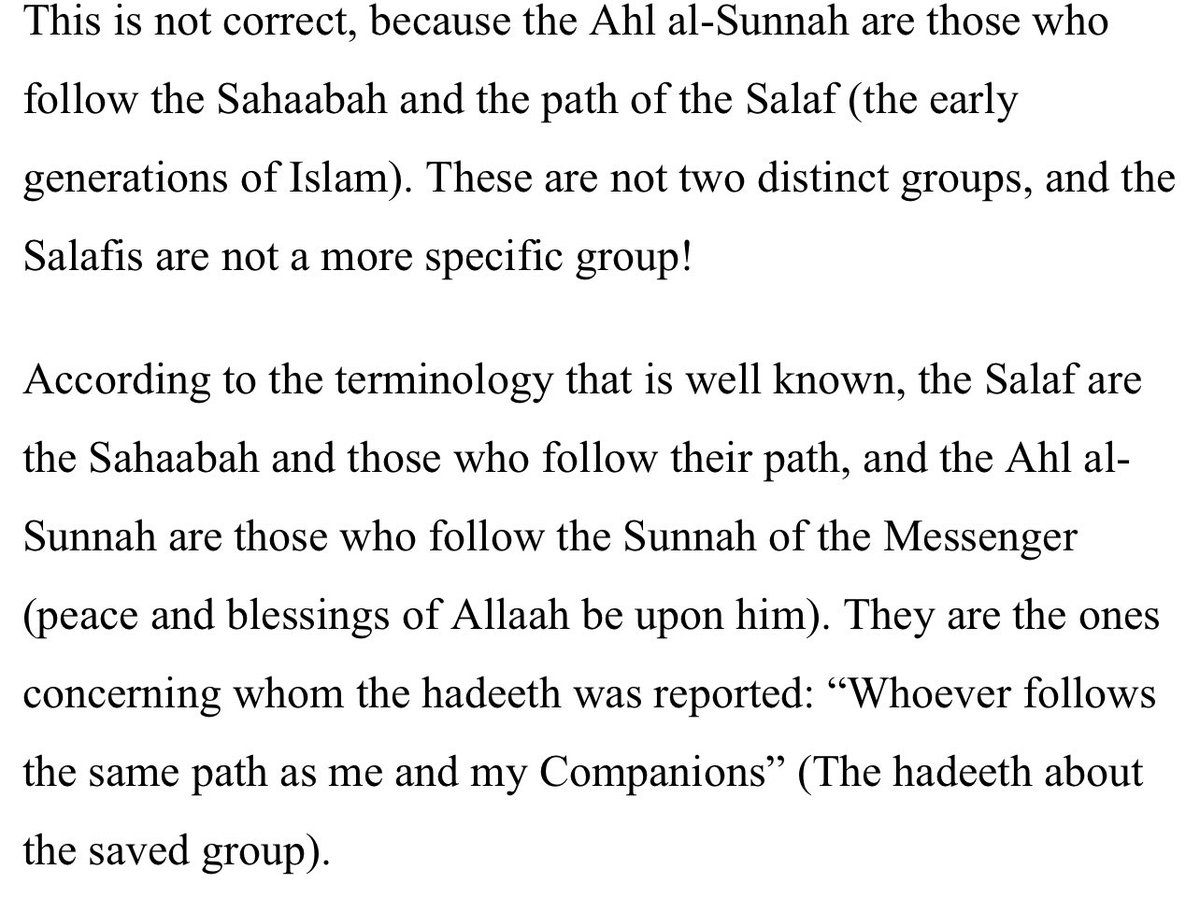 “Sunnah and Salafism are worlds apart”? This is wrong