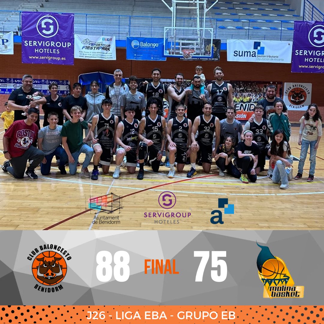 🏀¡¡VICTORIA!!🏀 El Servigroup Benidorm se despide de la temporada con una gran victoria en el Palau 💪🏀 Servigroup Benidorm 88 - 75 Molina Basket ¡Vamos Benidorm!🏀🐗🖤 #cbbenidorm #temporada23_24 #Benidorm #SUMAconeldeporte #ServigroupBenidorm #Servigroup #LigaEBA #EBA