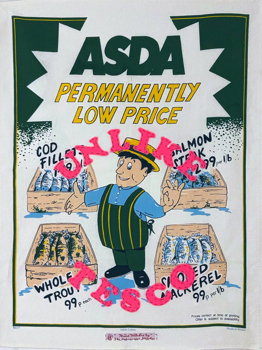 No.146 in my Subverted Vintage Tea Towel Series - Every Little Helps (Fat Cats Get Richer) Tesco announced bumper pre-tax profits of £2.3b up from £882m, all while they admit that “things were still difficult for many customers”. Why are food prices still increasing?