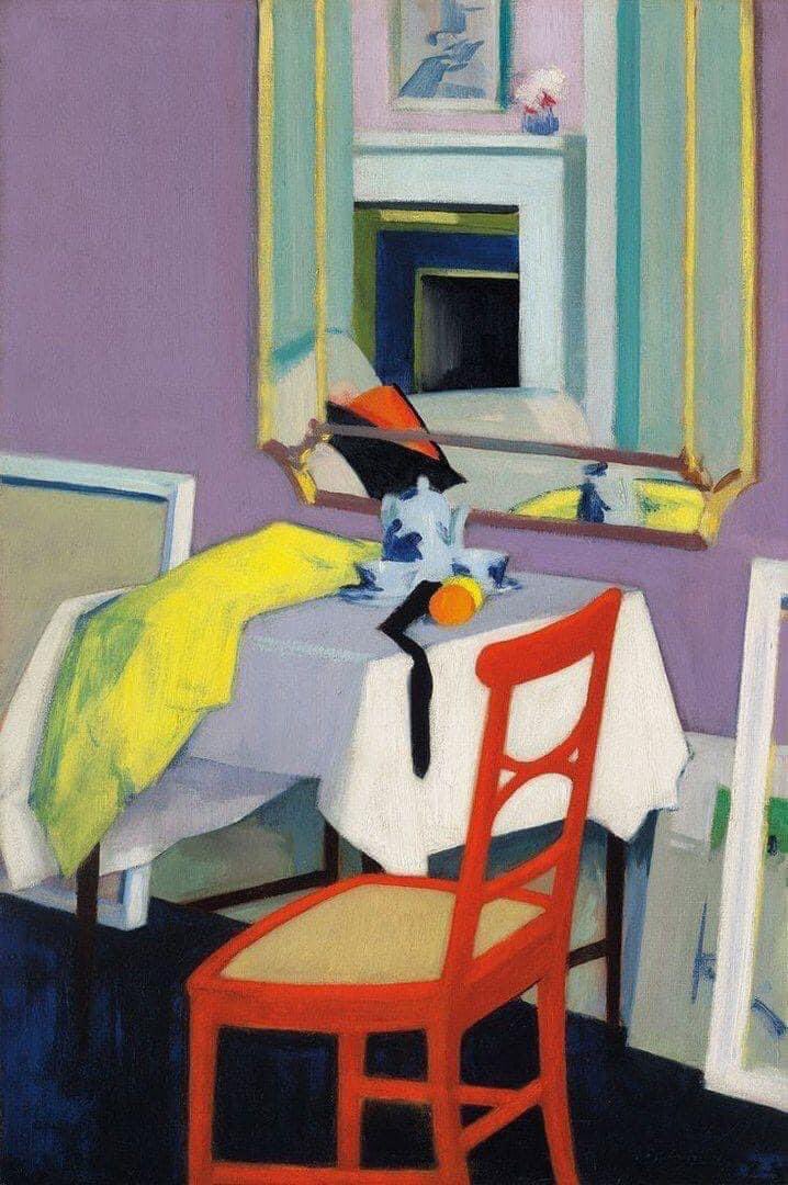 Scottish artist Francis Campbell Boileau Cadell (1883-1937): 'Interior, The Red Chair,' 1928