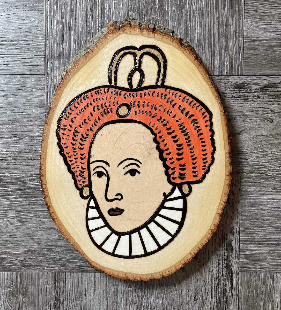 Pairing of being a wood burner + history buff for all things Tudor. 

These posts over on my Instagram are able to have much more descriptive material attached. On this one I touched on Elizabeth I notorious addiction to sugar. 🍰

#woodburned #tudorhistory