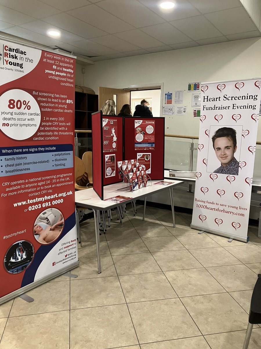 1000 Hearts for Harry- two days of screenings across this weekend.
Both days are entirely funded by our amazing fundraisers and supporters.
Facilities provided by <a href="/agsb_official/">AGSB Head Master</a> 
The fabulous <a href="/CRY_UK/">CRY</a> provide staff and equipment.
Such an uplifting day, in memory of Harry
❤️❤️❤️