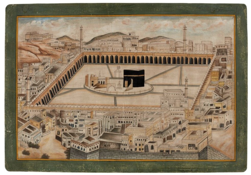 Sulu boya ve guaj ile kart üzerine 1873 yılında yapılan bir tasvir. Bu eser Arabistan'da üretilmiş olup, Hacılar için kartpostal olarak ortaya çıkmış olması muhtemeldir.