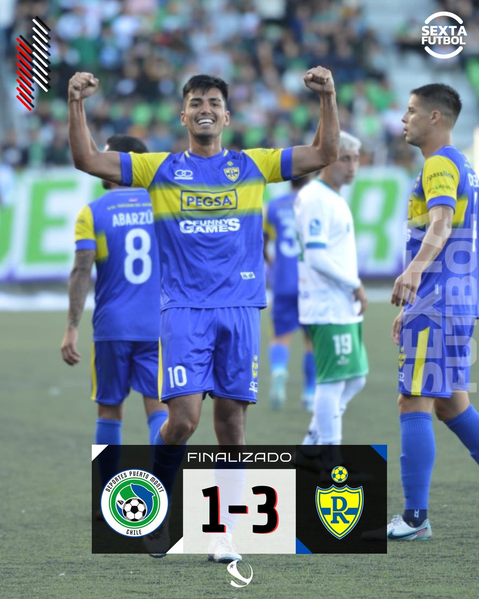 SextaFutbol's tweet photo. #SegundaDivision 🏆🔴 Gran Victoria de Rengo  en suelo Austral

Aprovechó la superioridad numérica y derrotó como visitante 1-3 a un Puerto Montt, que terminó con tres expulsados.

4' ⚽Font (REN)
47'⚽Troncoso (DPM)
62' y 70' ⚽⚽Recabal (REN) 

@DPMChile 1-3 @DeportesRengo https://t.co/VAbPCkL9W2