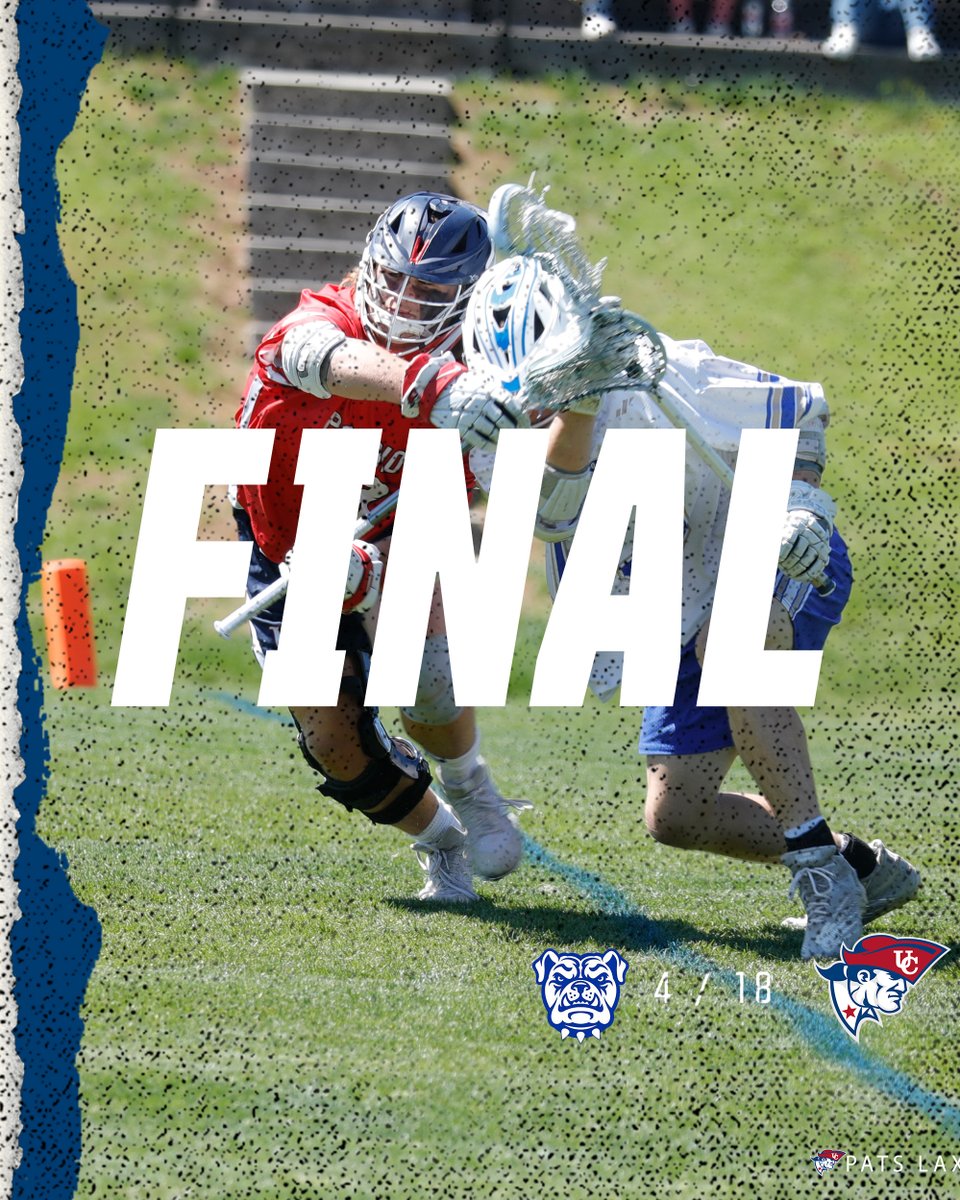 Pats win! UC closes out the regular season with a 18-4 win.  Rogers nets program record 8 goals, while Ty Grooms went 18-23 on faceoffs  #OneBigTeam