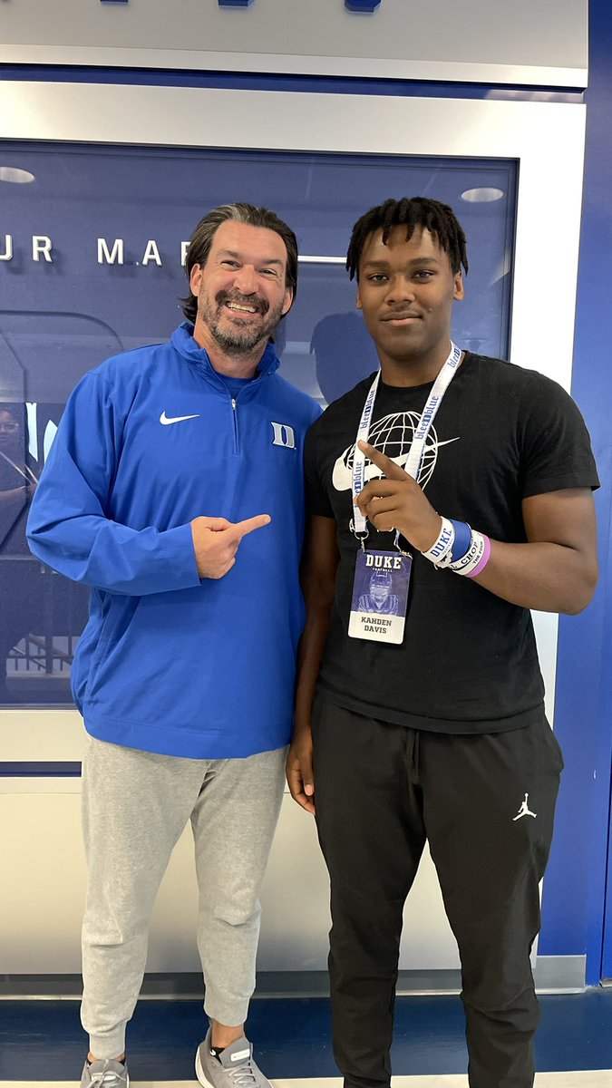 Great Day at @DukeFOOTBALL Really Special place. @Coach_MannyDiaz @coachbrewha @GinfanteMT @CoachBFitz @MoMcClain1 @theprepfootball @adamgorney @ChadSimmons_ @BrianDohn247 @RivalsFriedman @ConorONeill_DI @HunterShelton_ @JeremyO_Johnson @Mad_Qb @baylintrujillo @DUFBRecruit…