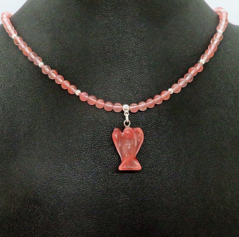 Cherry Quartz Guardian Angel Adjustable Pendant Necklace from RivendellRocksSedona is a must-have accessory! Elevate your style and energy with this beautiful piece. Handmade by small USA business. #CrystalJewelry #GuardianAngel 🍒✨buff.ly/3OSc3il