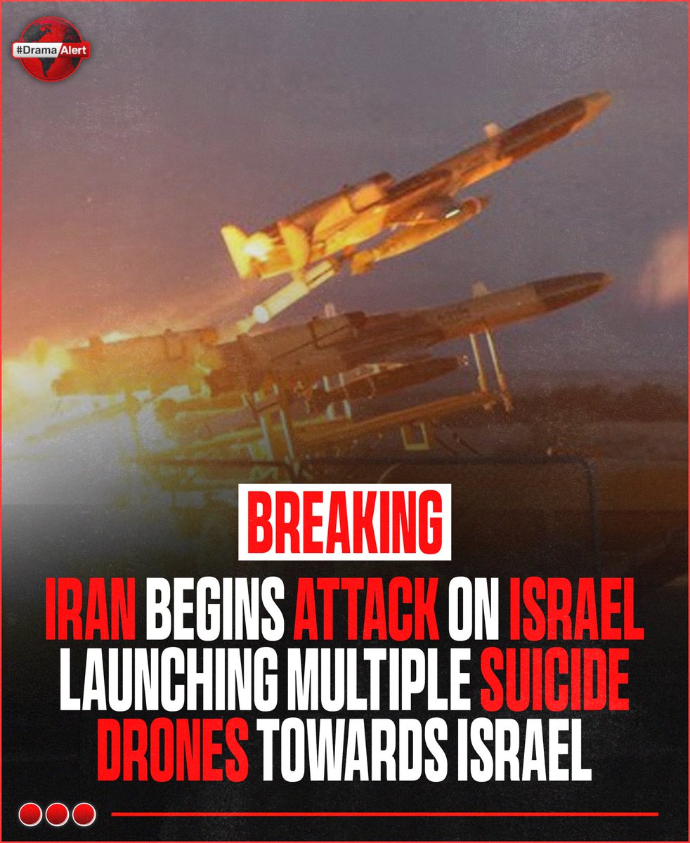 BREAKING: Iran has launched S*ICIDE DRONES at Israel, reports say it will take hours to reach them. 😳 ‼️ Source: spectatorindex