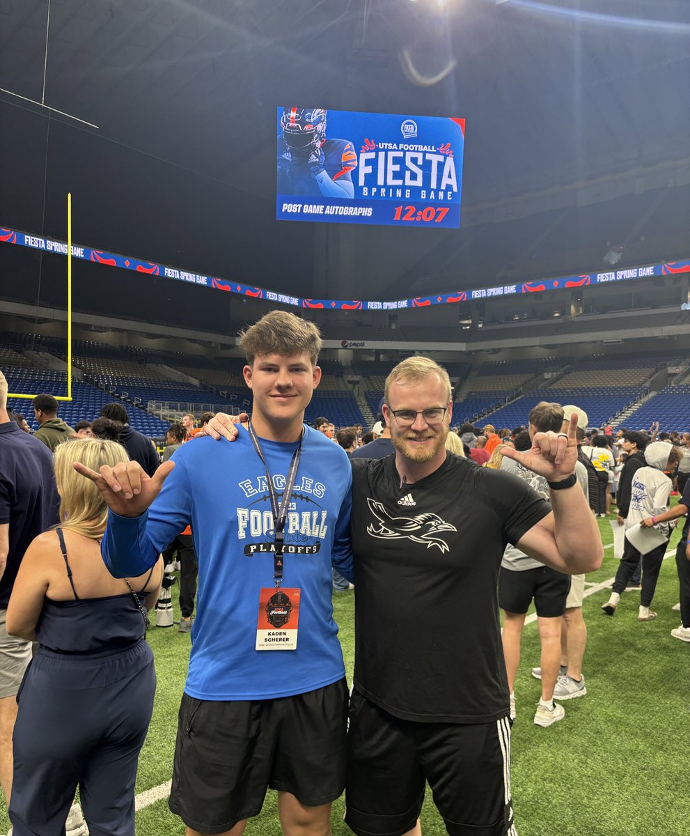 Kaden Scherer (@kadenscherer1) on Twitter photo Loved being back at UTSA today! Thanks <a href="/Coach_TPreston/">Coach Tyler Preston</a> for the invite, can’t wait till next time!
<a href="/GRIT_FIT_/">Luke Hurtado 🦍🧠</a> <a href="/CoachGriffGHS/">Chuck Griffin</a> <a href="/RecruitsCenTex/">Coach Jimmy Andrews</a> <a href="/nickzaji/">Nick Zajicek</a> <a href="/CoachTraylor/">Jeff Traylor</a> <a href="/KurtTraylor/">Coach Kurt Traylor</a> Loved being back at UTSA today! Thanks <a href="/Coach_TPreston/">Coach Tyler Preston</a> for the invite, can’t wait till next time!
<a href="/GRIT_FIT_/">Luke Hurtado 🦍🧠</a> <a href="/CoachGriffGHS/">Chuck Griffin</a> <a href="/RecruitsCenTex/">Coach Jimmy Andrews</a> <a href="/nickzaji/">Nick Zajicek</a> <a href="/CoachTraylor/">Jeff Traylor</a> <a href="/KurtTraylor/">Coach Kurt Traylor</a>
