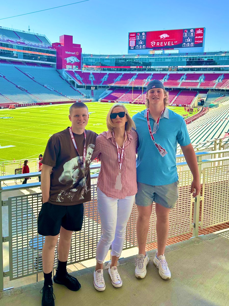I had a great time at @RazorbackFB spring game today. Thank you @CoachMateos and @CoachSamPittman for everything. I’ll be back real soon. #WPS @ProsperEaglesFB @DarilynKrempin @zdkrempin74