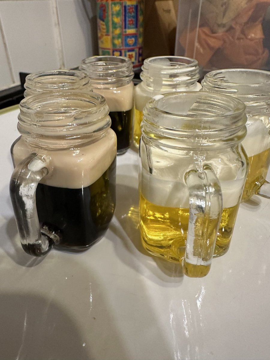DocKoj's tweet photo. @RickShielsPGA @GuyCharnock @RickShielsPod having a masters watching party and in honour of Rick and Guy mini beers ! And mini Guinness ! https://t.co/AbP0QqqzSa