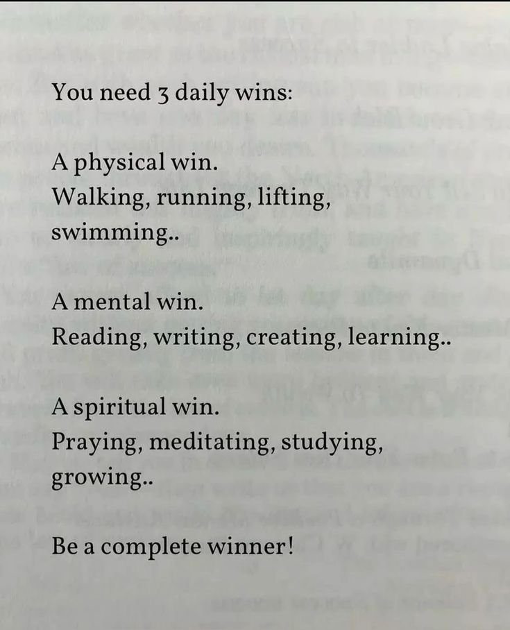 YOU need 3 daily wins: