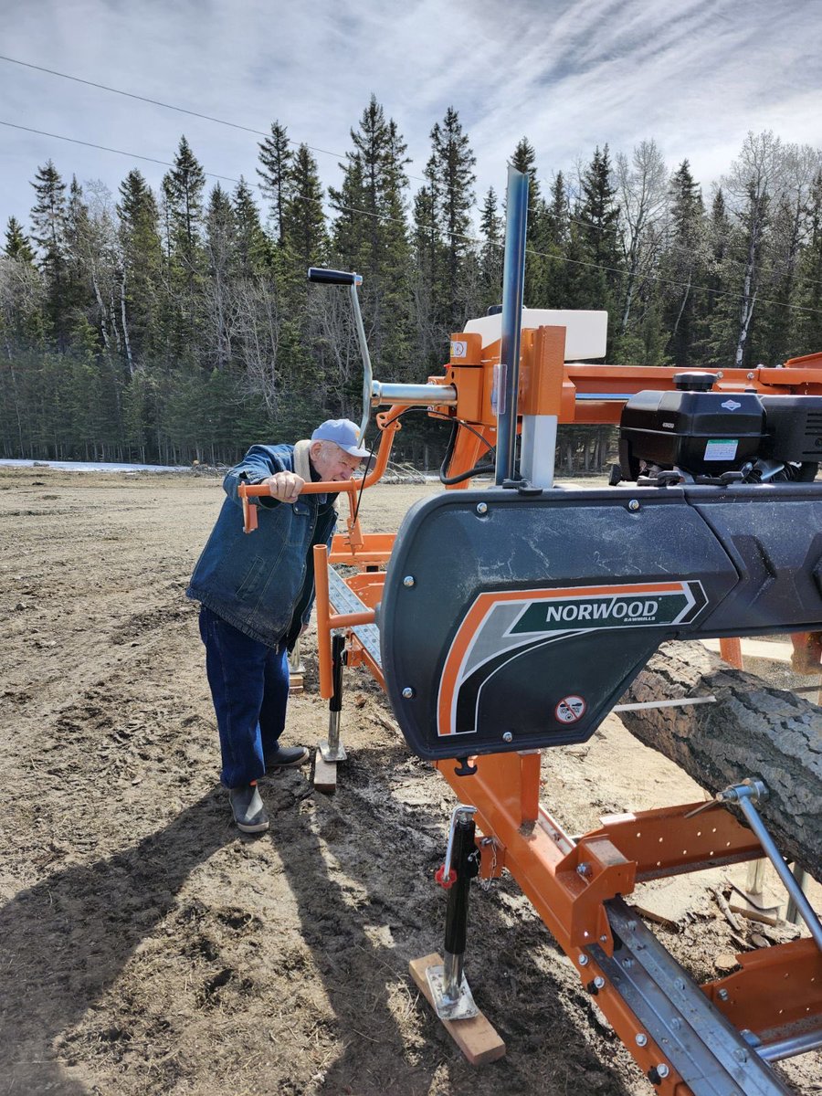 My 84 year-old dad showing my brother the proper way to create a 6 x 6. My grandfather owned the Big Horn Lumber Co. in what is now Kananaskis so lots of family lore being shared.