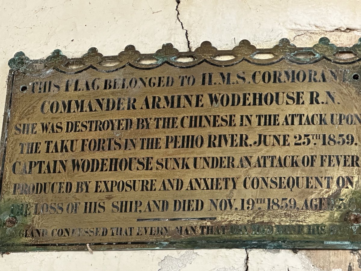 A plaque in a church in North Norfolk. I was intrigued, what would the British doing attacking a fort in China in 1859? This was an episode during the second opium war where the UK and others were trying to force the Chinese to open up the opium trade - not our finest hour