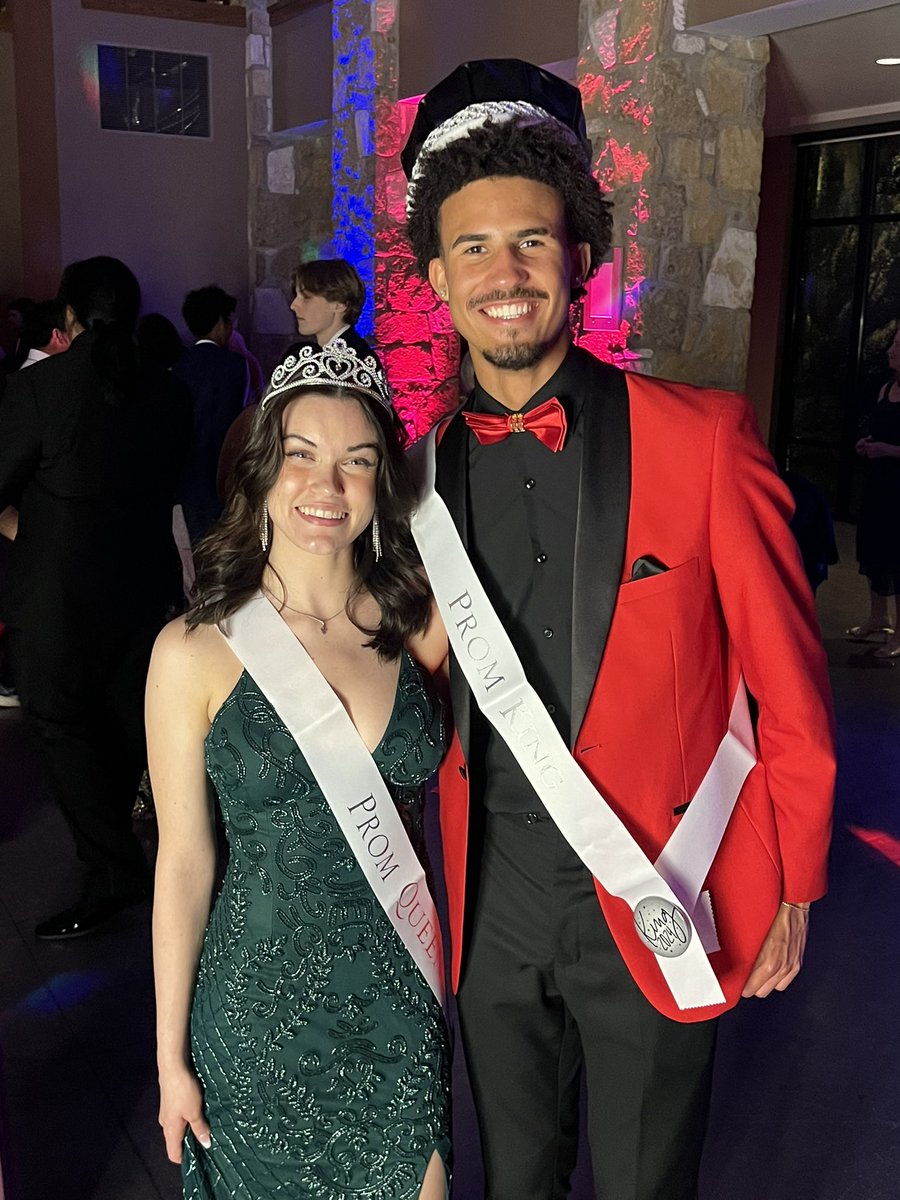 Congrats to our Prom King Emory Williams and our Prom Queen Taylor Clapp #RedhawkPride