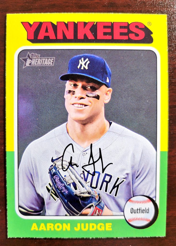 nyygregory's tweet photo. Aaron Judge 2024 Topps Heritage #Yankees #Topps #allrise #MLB #thehobby https://t.co/isrTLro4HM