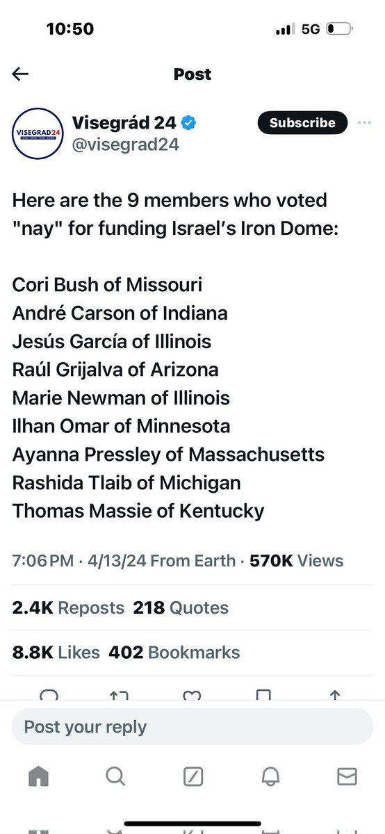 The Iron Dome is protecting Israel from unprecedented attacks from Iran, the country who also funds Hamas and Hezbollah. These are the members of Congress who voted to support the terrorists and who hoped for Israel's destruction.