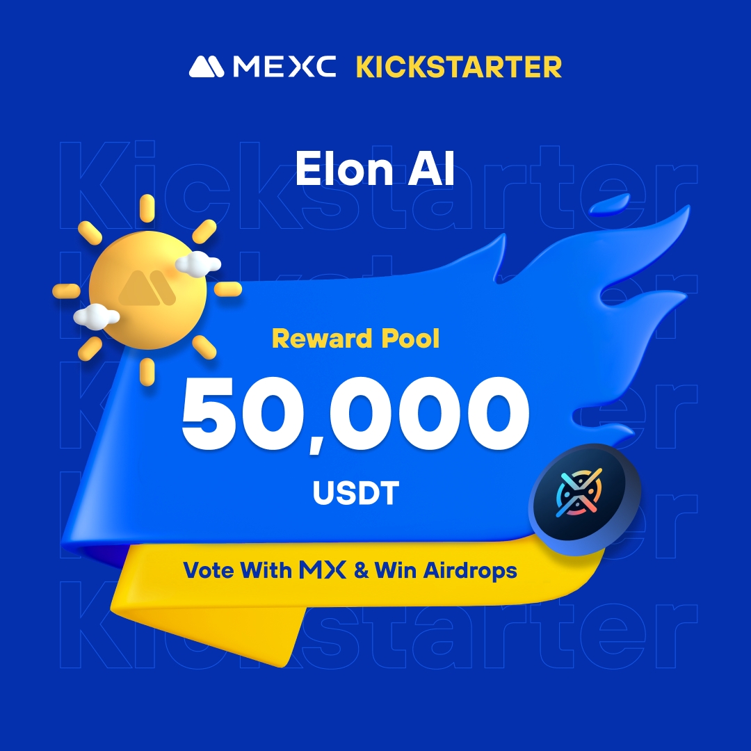 MEXC's tweet photo. .@ElonAIcoin_, combining artificial intelligence with blockchain to reshape finance and digital currency, is coming to #MEXCKickstarter 🚀 

🗳Vote with $MX to share massive airdrops
📈 $ELONAI/USDT Trading: 2024-04-15 05:00 (UTC)

Details: https://t.co/8otfeEwXiP https://t.co/1nSgtM5NpL